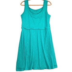 Prana Mika Sleeveless Dress - Blue Green, Size Medium, Lined, Cotton/Polyester